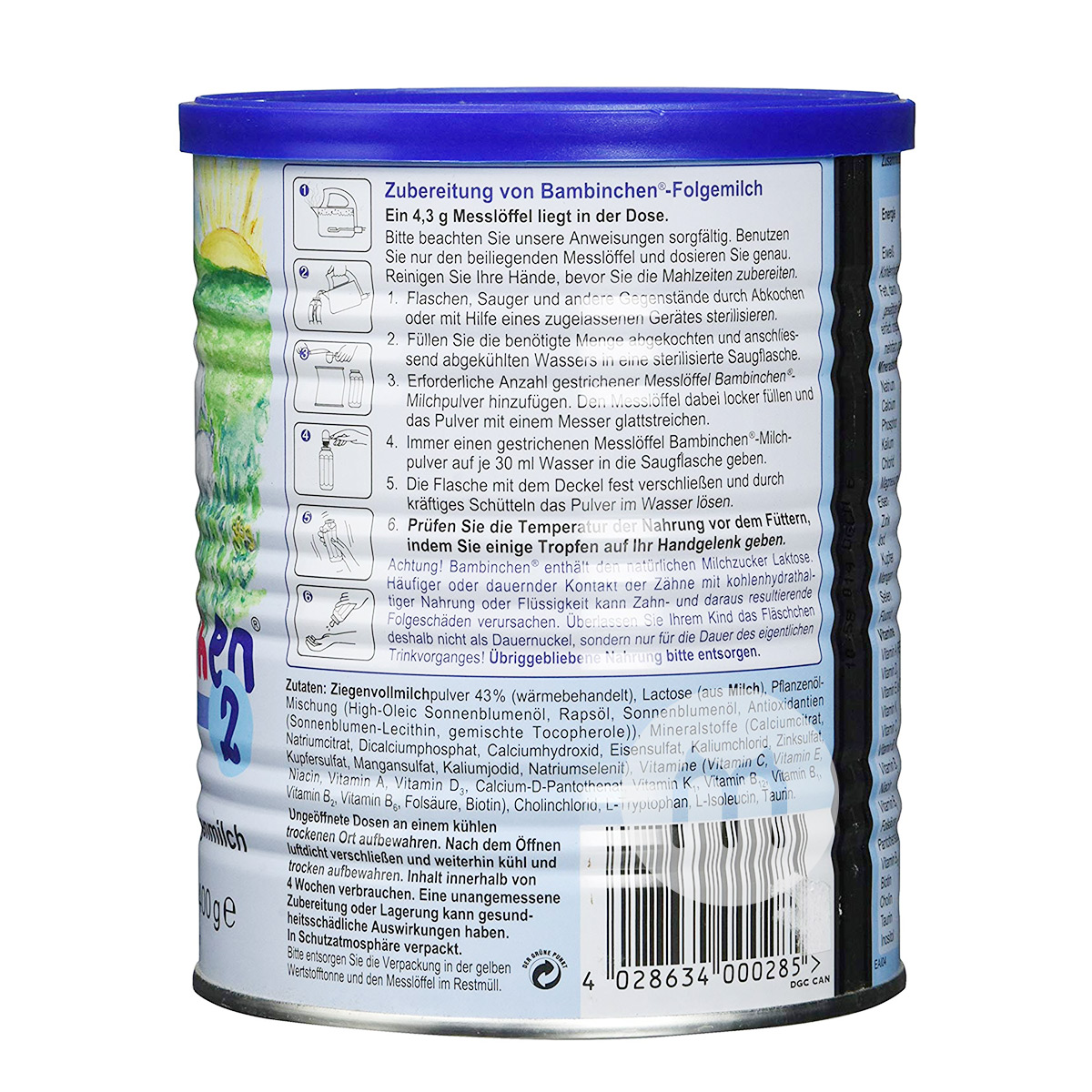 Bambinchen German Blue Planet Goat Milk Powder Tahap 2 * 6 Versi Luar Negeri