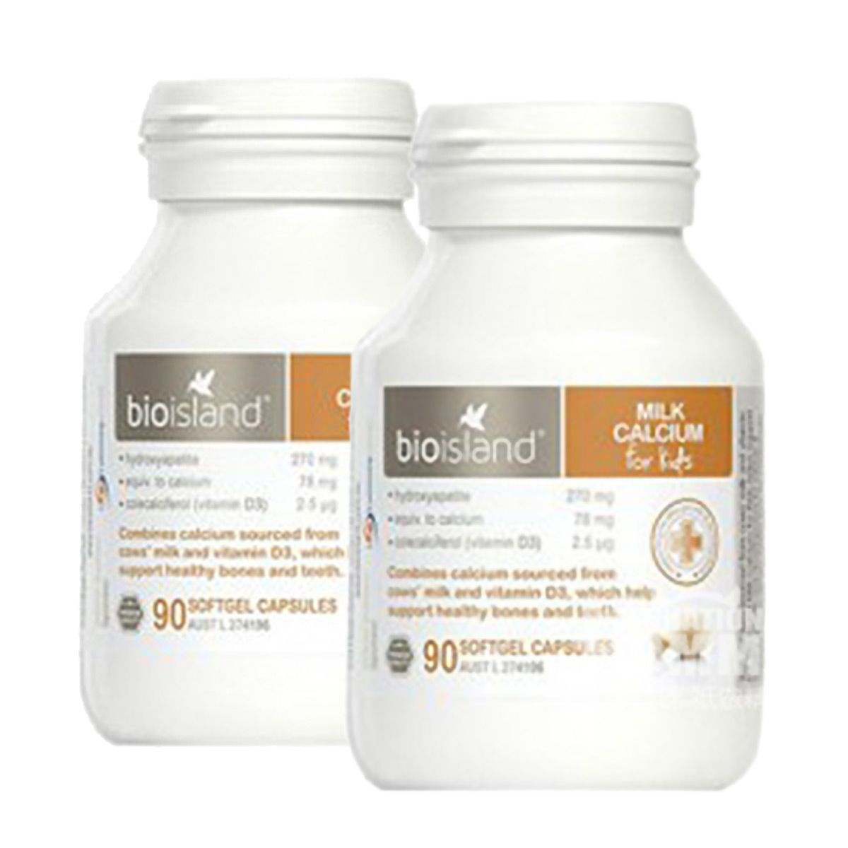 [2 pieces price] Bioisland Australia Bio Island Children s Milk Calcium Soft Capsule 90 Versi Luar Negeri