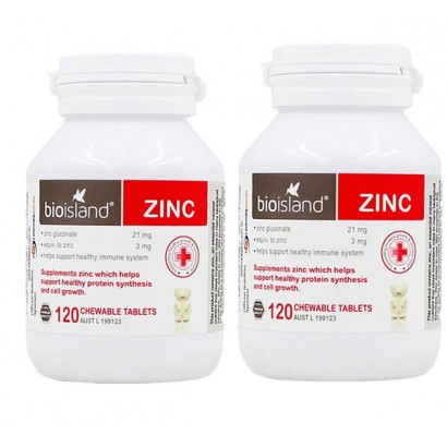 [harga 2 lembar] Bio Island Australia Natural Island Zinc Tablet Kunyah Alami 120 Tablet Versi Luar Negeri