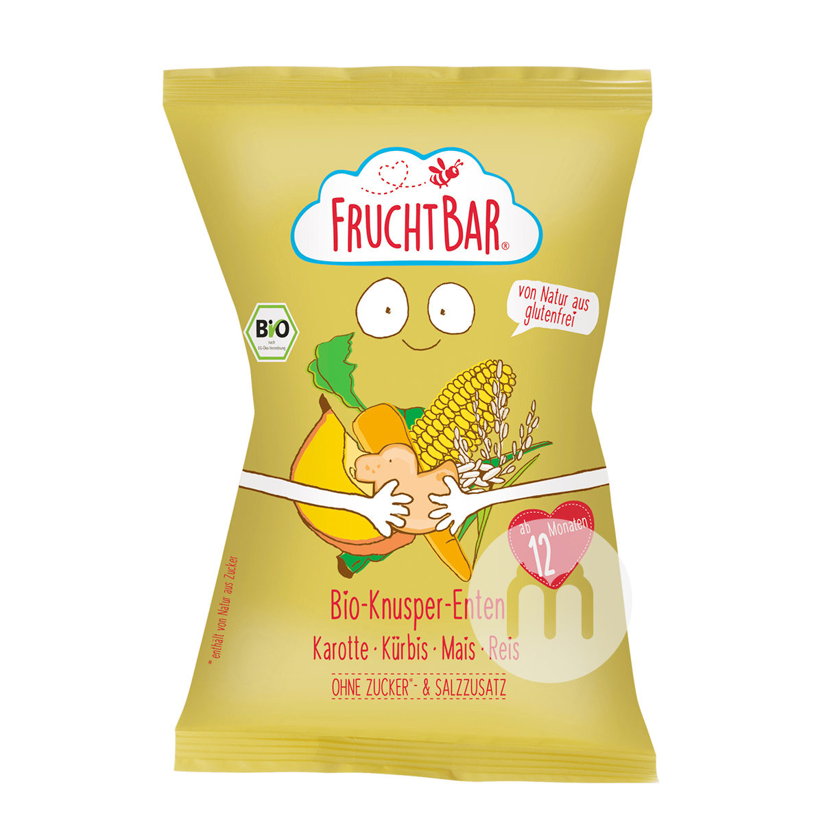 [2 buah] FRUCHTBAR Jerman FRUCHTBAR Wortel Organik Labu Nasi Bebek Puff * 4 Versi Luar Negeri