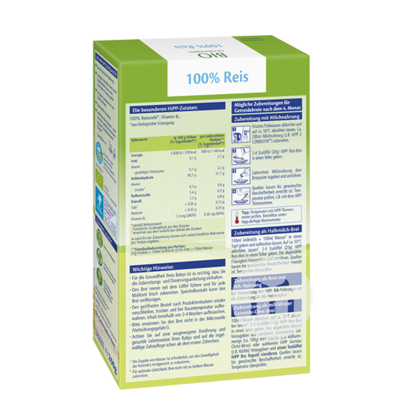 [2 Buah] HiPP Bihun Beras Organik Jerman 200g Lebih Dari 4 Bulan Versi Luar Negeri