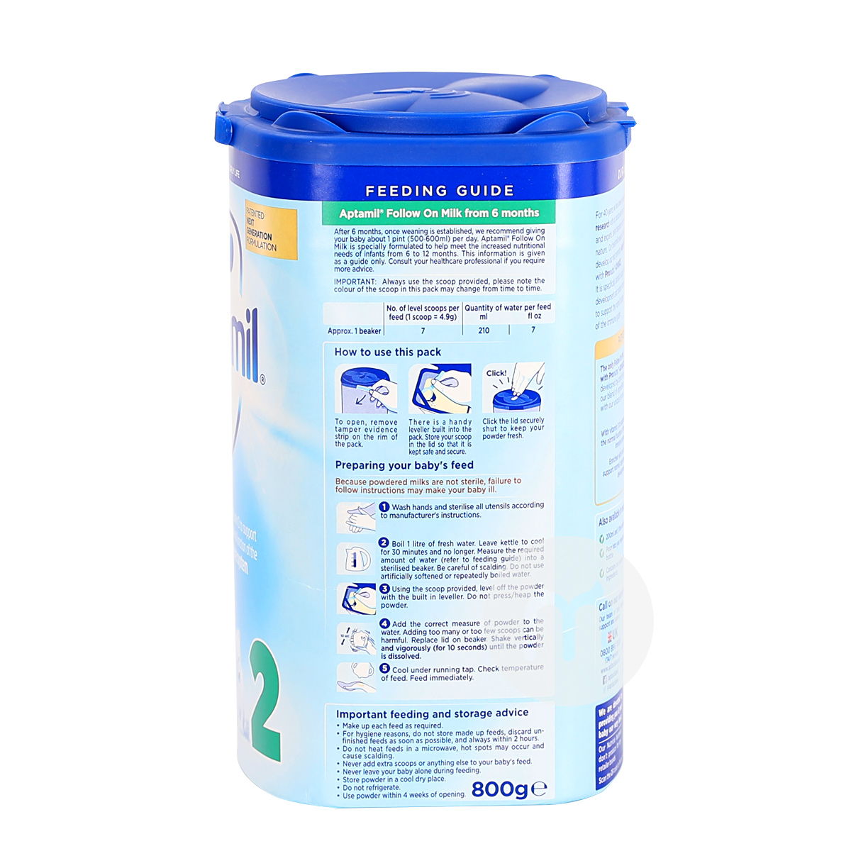 susu bubuk Aptamil Inggris 2 tahap * 4 kaleng edisi luar negeri