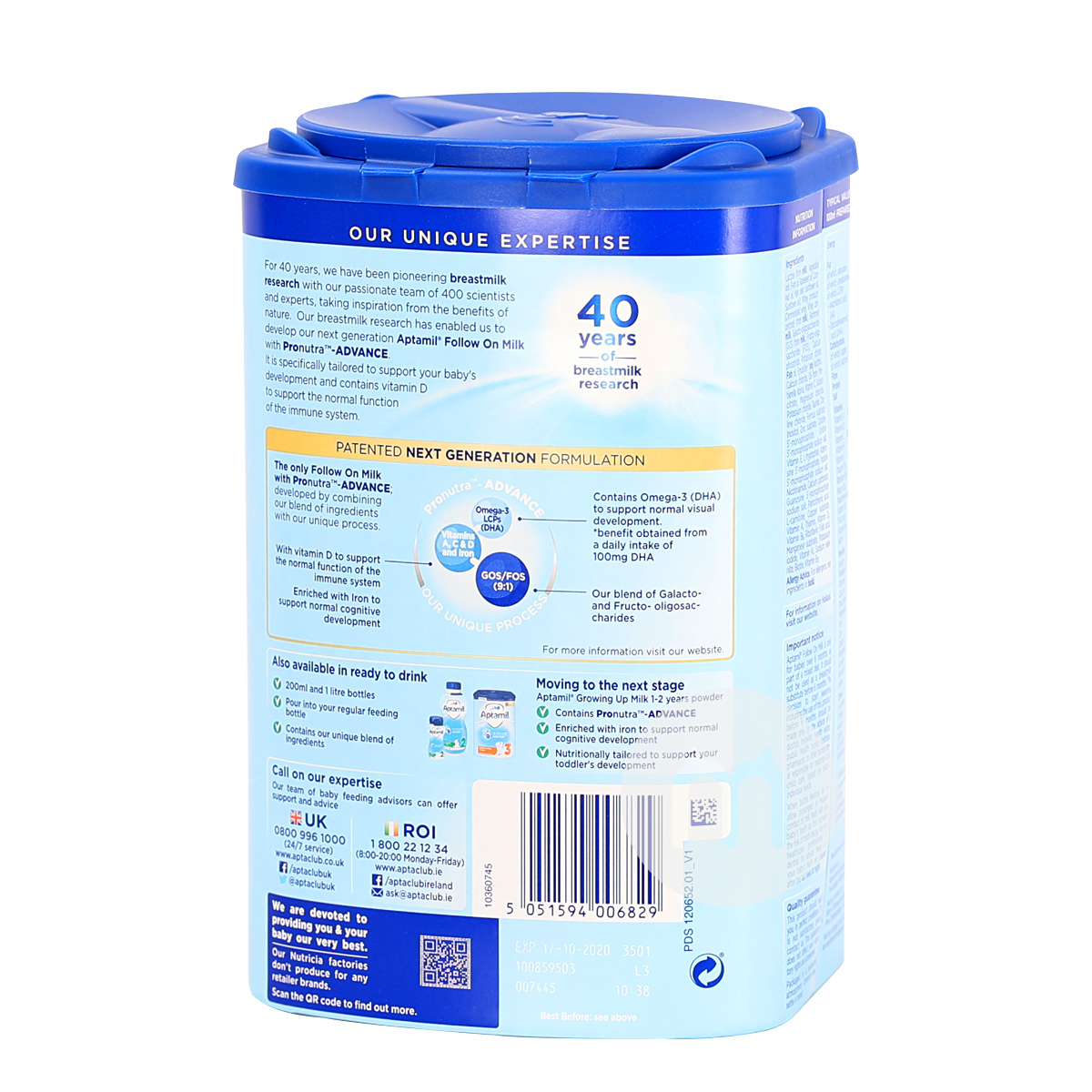 susu bubuk Aptamil Inggris 2 tahap * 8 kaleng edisi luar negeri