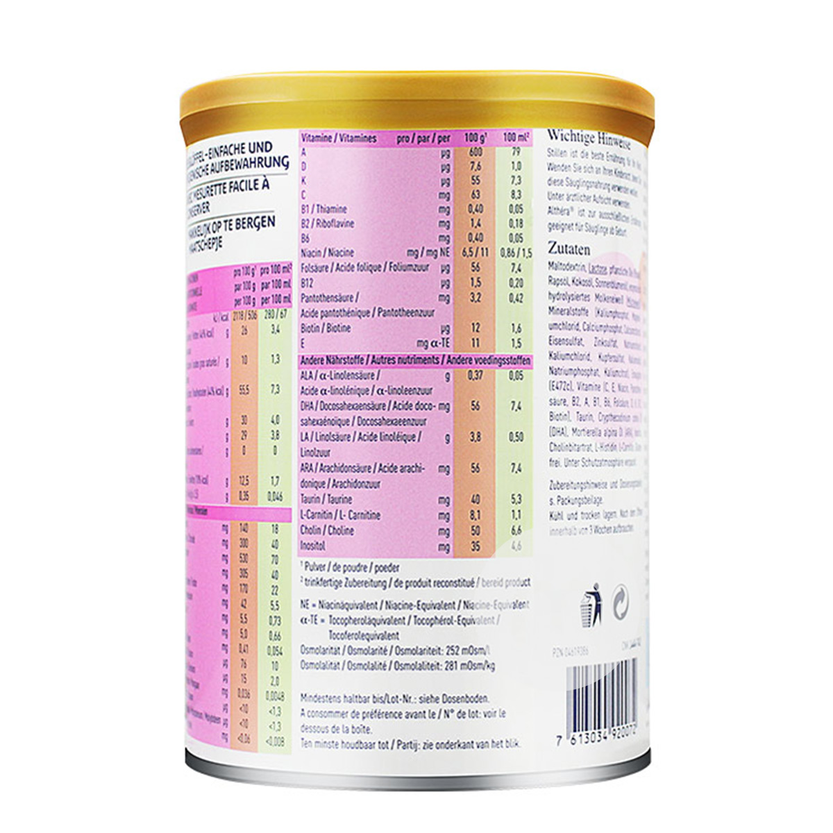 Nestle Belanda Althera Peptide Minshu Susu Bayi hypoallergenic terhidrolisis dalam * * 6 Kaleng Versi Luar Negeri