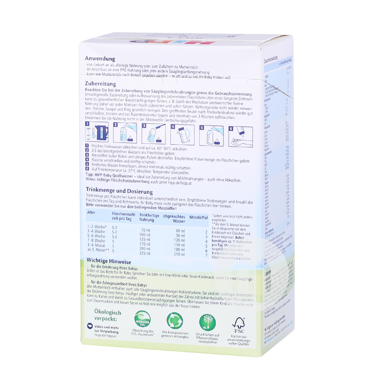 HIPP Jerman susu organik bubuk 1 tahap * 8 kotak versi luar negeri