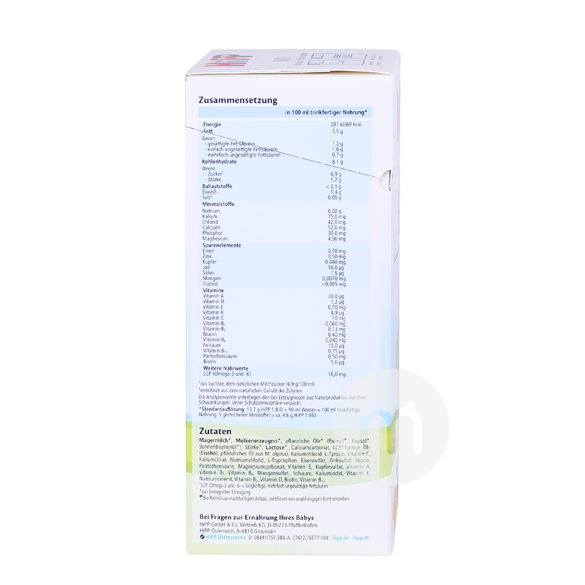 HIPP Jerman susu organik bubuk 1 tahap * 8 kotak versi luar negeri