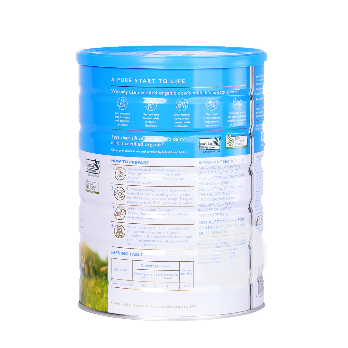 susu bubuk bayi organik BELLAMY`S Australia 3 tahap 900g * 3 kaleng standar lokal Australia