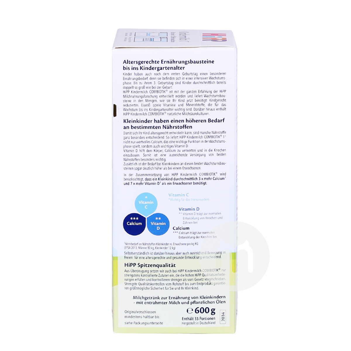 HIPP susu probiotik Jerman bubuk 4 segment * 8 kotak versi luar negeri