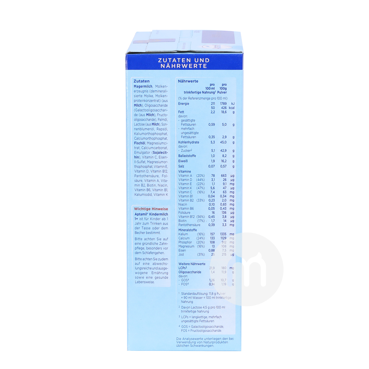 Aptamil Jerman susu bubuk  lebih dari 1 tahun * 8 kotak versi luar negeri