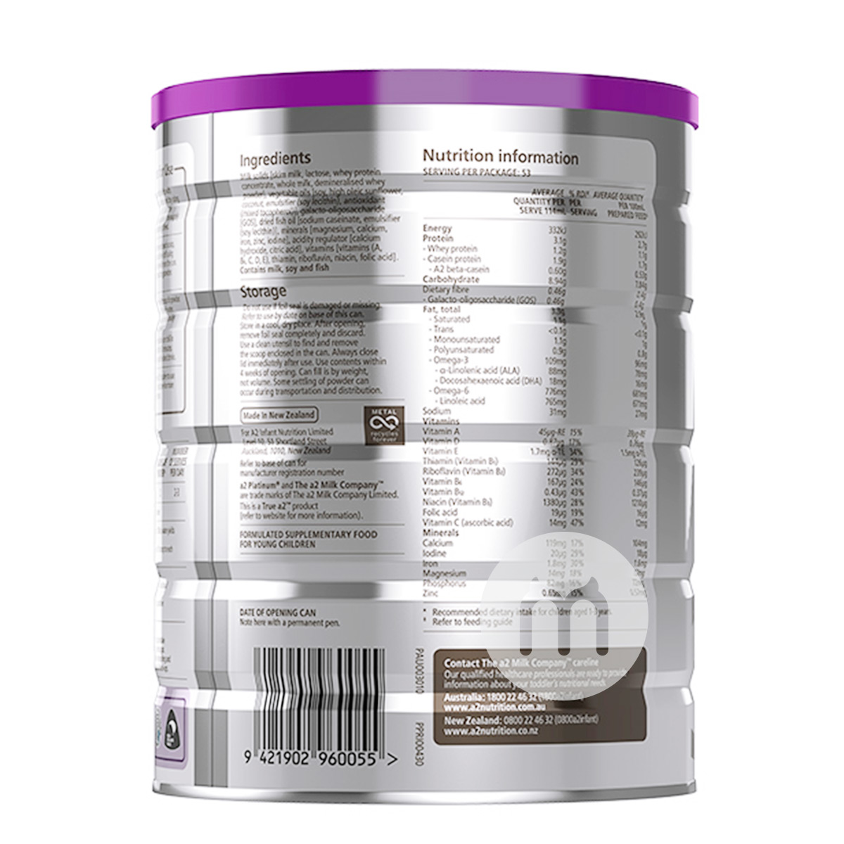 Bubuk Susu Bayi Seri A2 Australia Platinum 3 Tahapan * 6 Kaleng Versi Luar Negeri