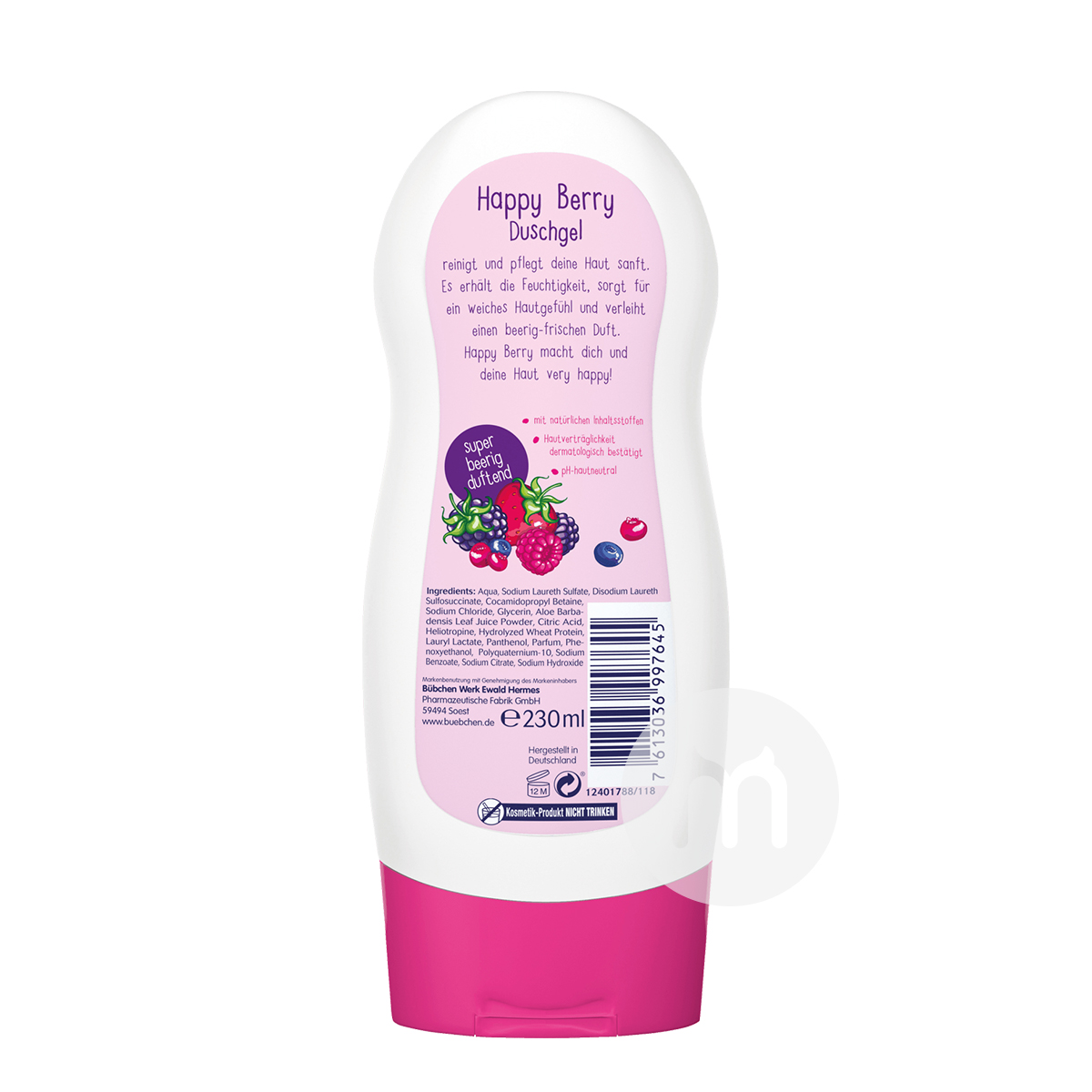 Bubchen Anak-anak Jerman Happy Berry Mild Body Wash Overseas Edition