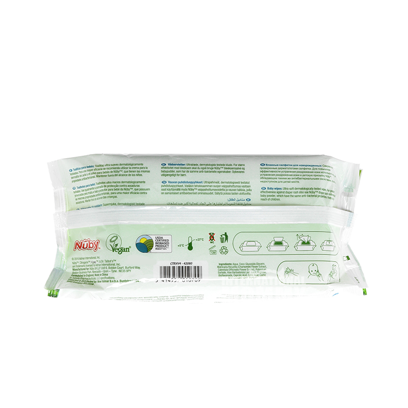 Nuby American Antibacterial Wipes 80 Pieces Versi Luar Negeri