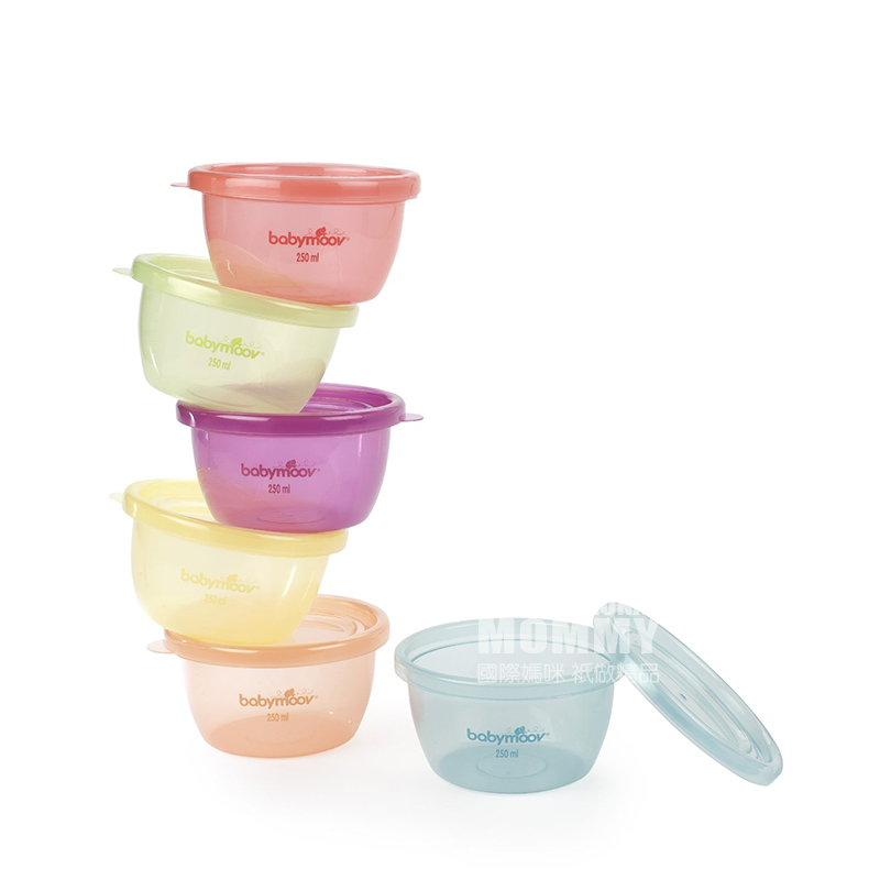 Babymoov mangkuk penyimpanan 6 dengan penutup di Perancis versi luar negeri