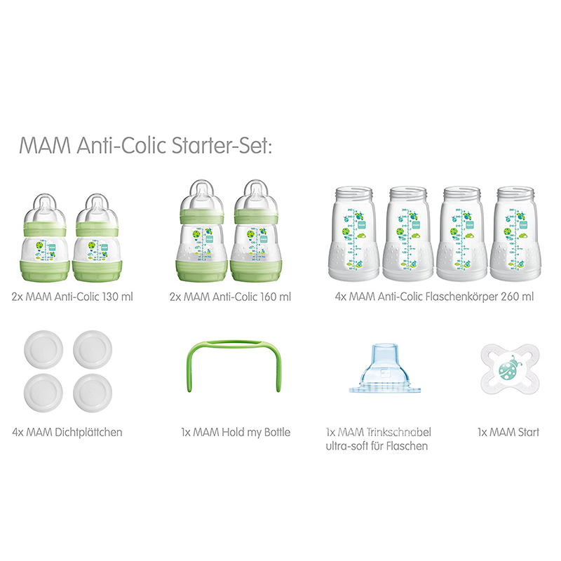 MAM Austria anti-perut kembung masuk botol bayi baru 15-piece set versi luar negeri
