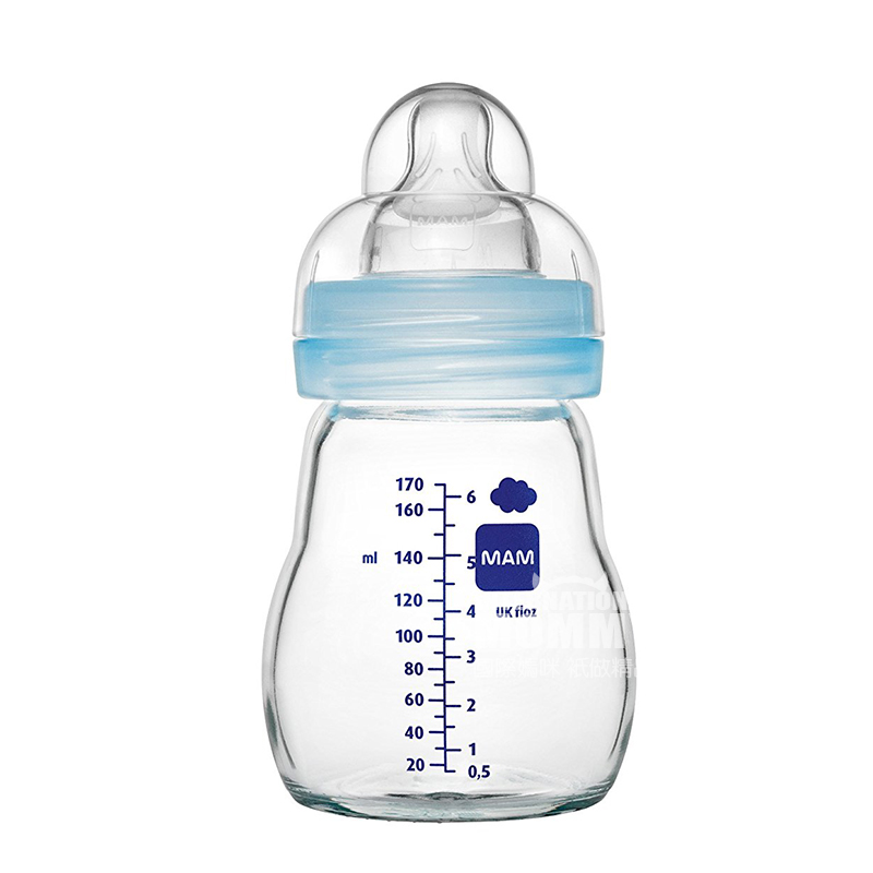 MAM Austria botol kaca tahan suhu warna kristal 170ml 0-3 bulan di luar negeri
