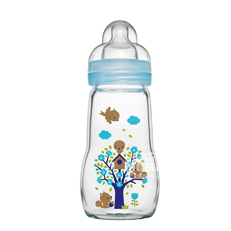 MAM Austria kristal warna botol susu kaca tahan suhu 260ml versi 3-6 bulan di luar negeri