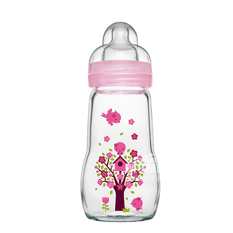 MAM Austria kristal warna botol susu kaca tahan suhu 260ml versi 3-6 bulan di luar negeri