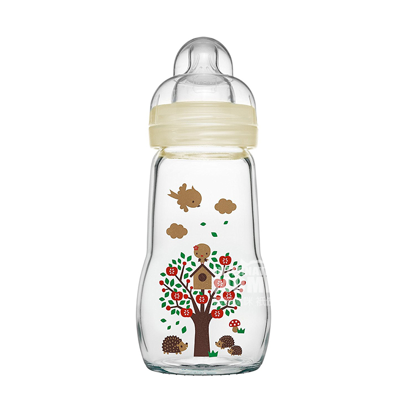 MAM Austria kristal warna botol susu kaca tahan suhu 260ml versi 3-6 bulan di luar negeri