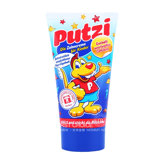 putzi Jerman baoerzi toothpaste perlindungan gigi anak-anak dengan kalsium dapat ditelan di luar negeri