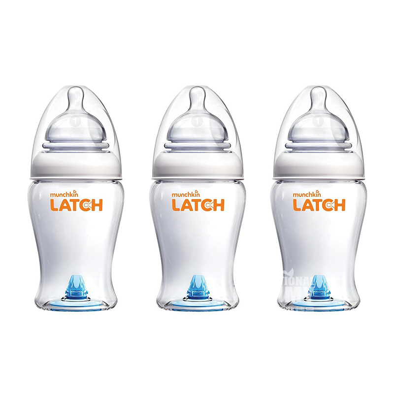 Munchkin AS LATCH anti-perut kembung botol mulut lebar 3 pack versi 240ml panggung luar negeri