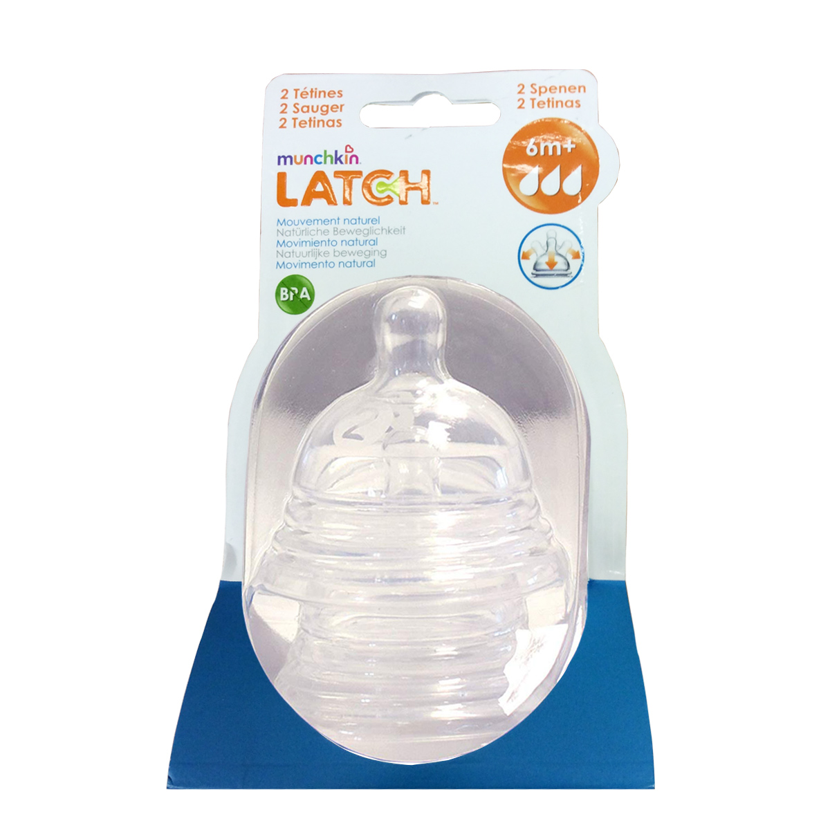 Munchkin US 3-stage fast flow pacifiers 2 packs selama lebih dari 6 bulan versi Luar Negeri