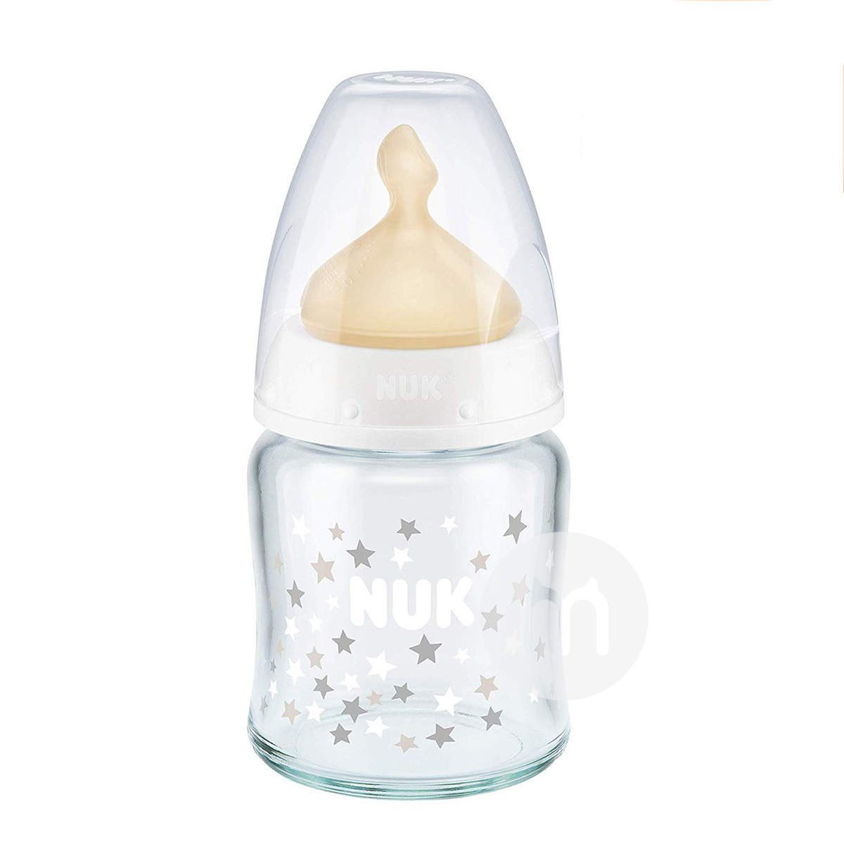 NUK Jerman NUK kaca mulut lebar botol susu Puting lateks 120 ml versi 0-6 bulan di luar negeri
