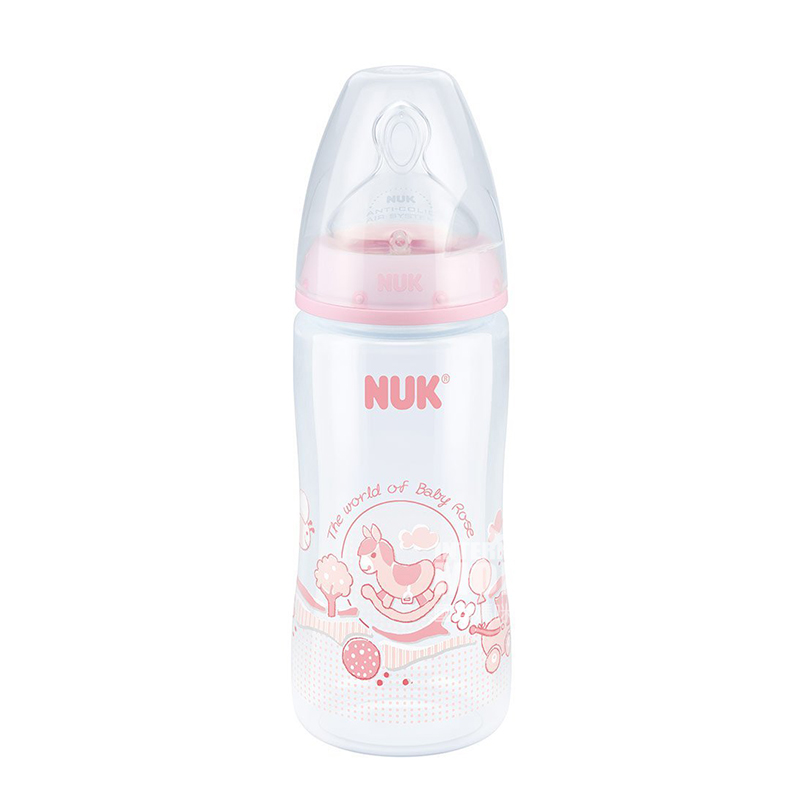 NUK Jerman NUK botol plastik mulut lebar bayi kartun 300ml versi 0-6 bulan di luar negeri