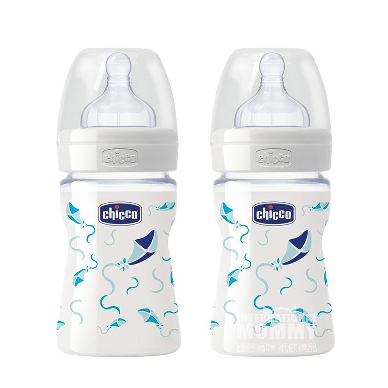 Chicco Italian Baby Wide Mouth Glass Botol Bayi Set 4 Versi Luar Negeri