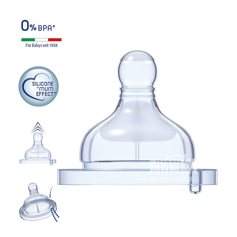 Chicco Italian Baby Wide Mouth Glass Botol Bayi Set 4 Versi Luar Negeri