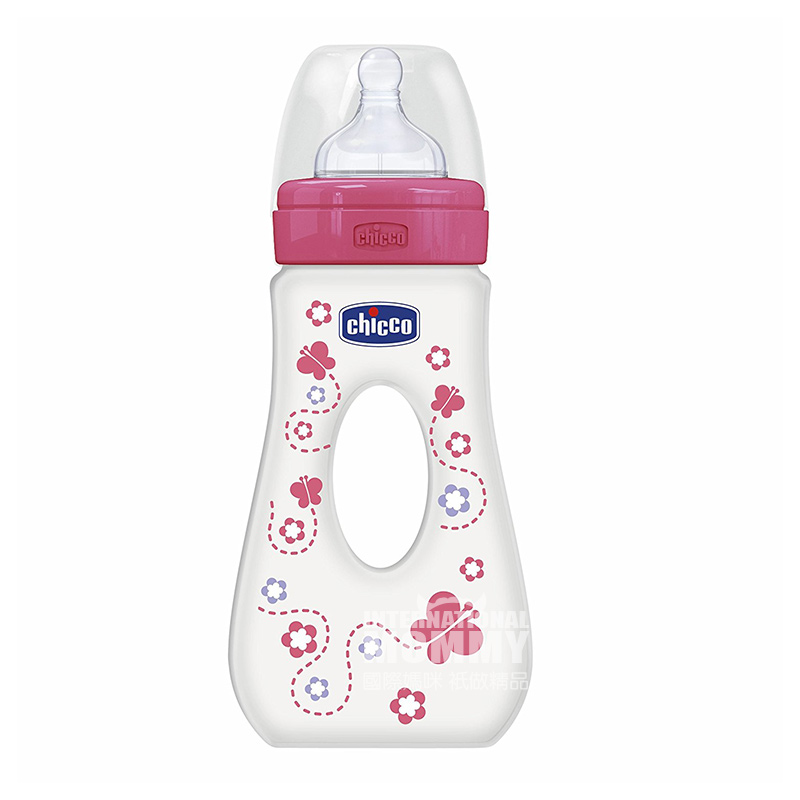 Chicco Italia bayi botol mulut lebar-mulut PP plastik 240ml puting silikon 4 bulan atau lebih Versi luar negeri