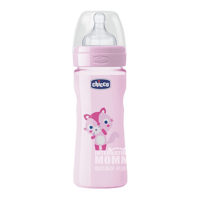 Chicco Italia bayi botol plastik mulut-lebar PP 250ml puting silikon untuk lebih dari 2 bulan versi luar negeri