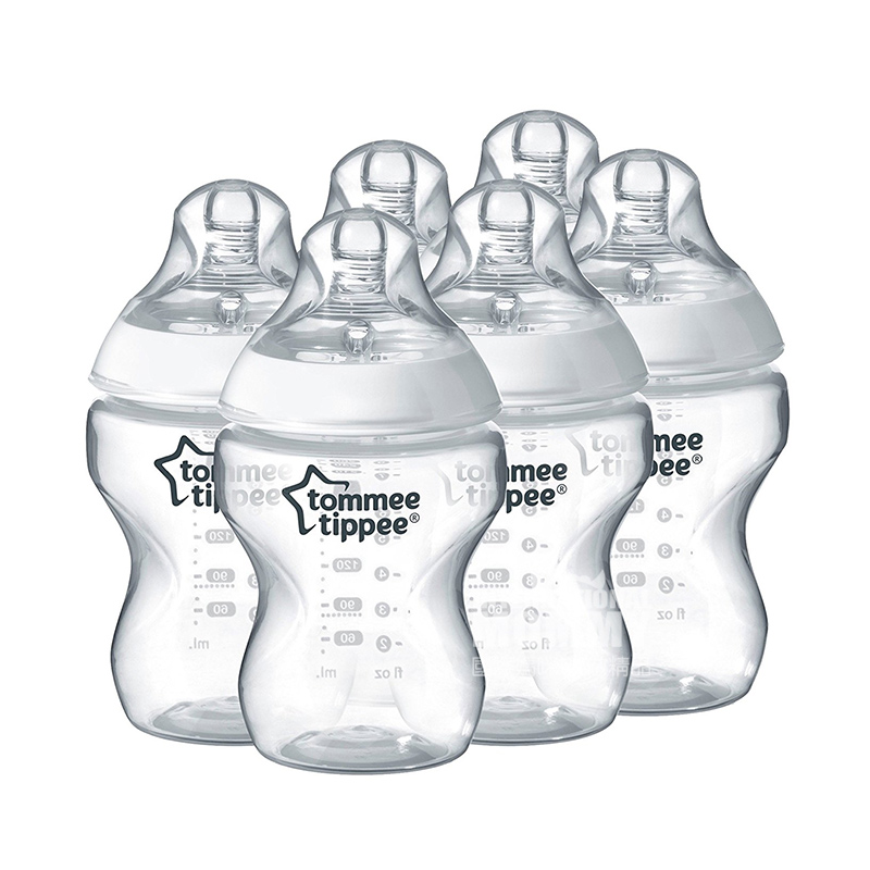 Tommee Tippee Inggris mulut lebar anti-perut kembung botol bayi 6 pcs 260 ml 0-3 bulan versi luar negeri
