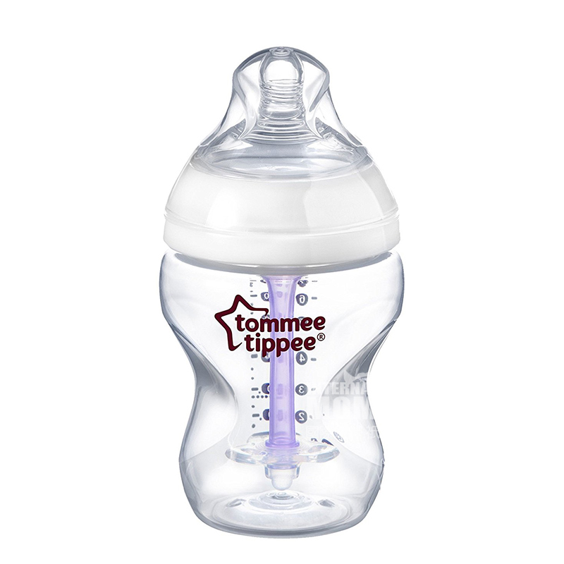 Tommee Tippee Inggris mulut lebar anti-perut kembung botol bayi 6 * 260 ml 0-3 bulan versi luar negeri