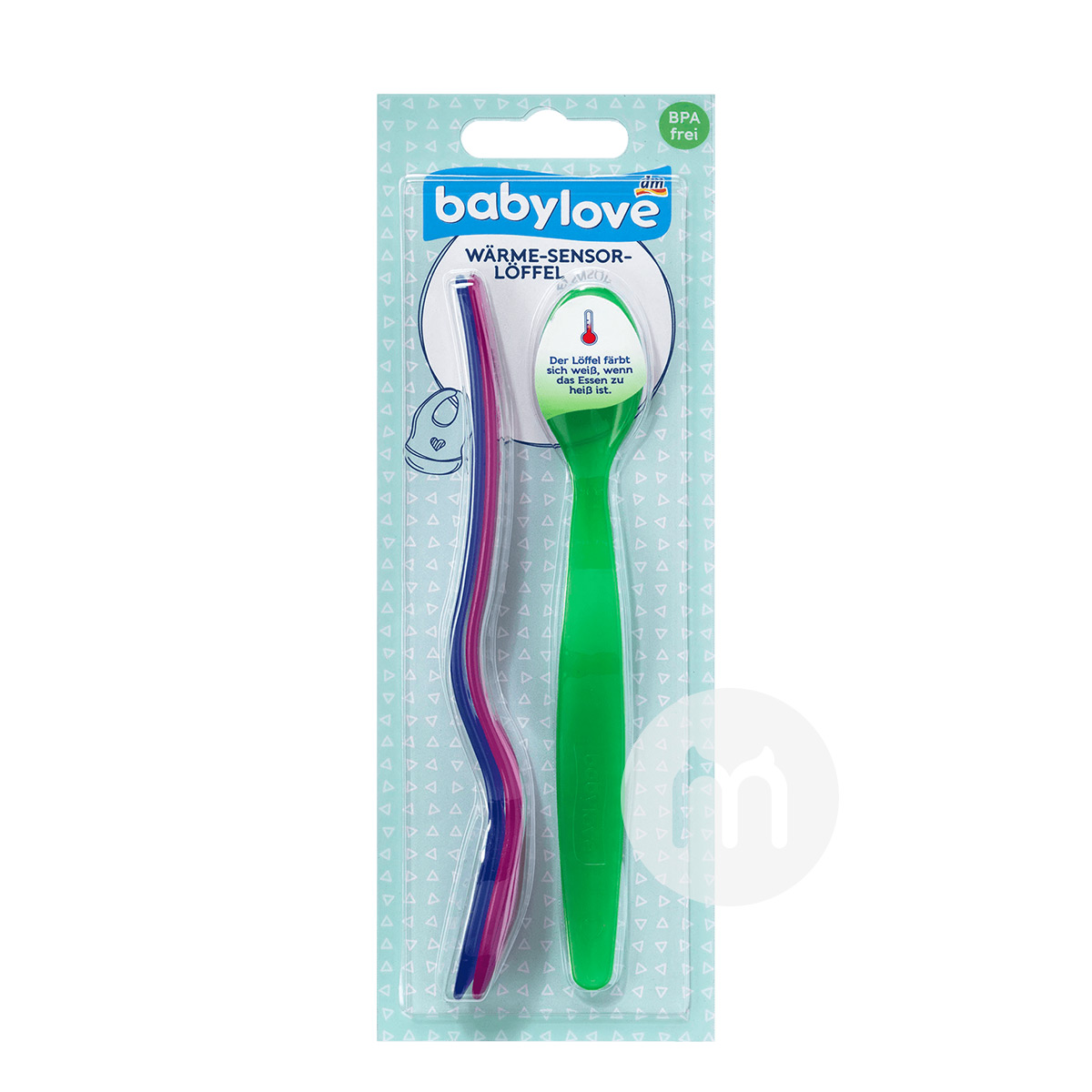 Babylove Jerman bayi dan anak-anak berusia panjang menangani suhu sendok 3 batang versi luar negeri