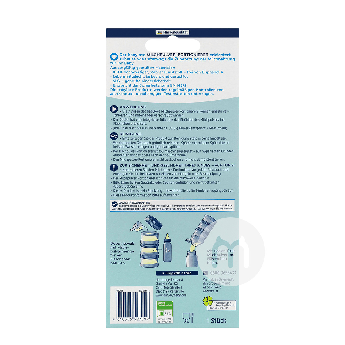 Babylove German Portable Milk Powder Storage Box Versi Luar Negeri