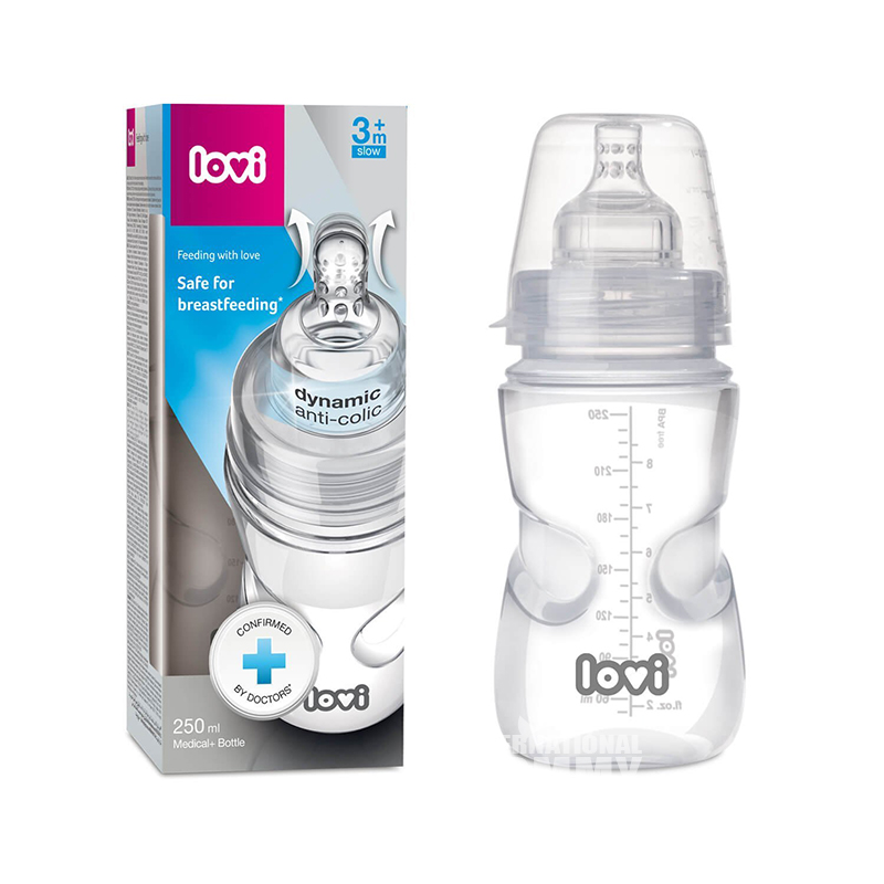 Lovi Polandia kaliber lebar PA botol susu dinamis 250 ml versi luar negeri selama 3 bulan