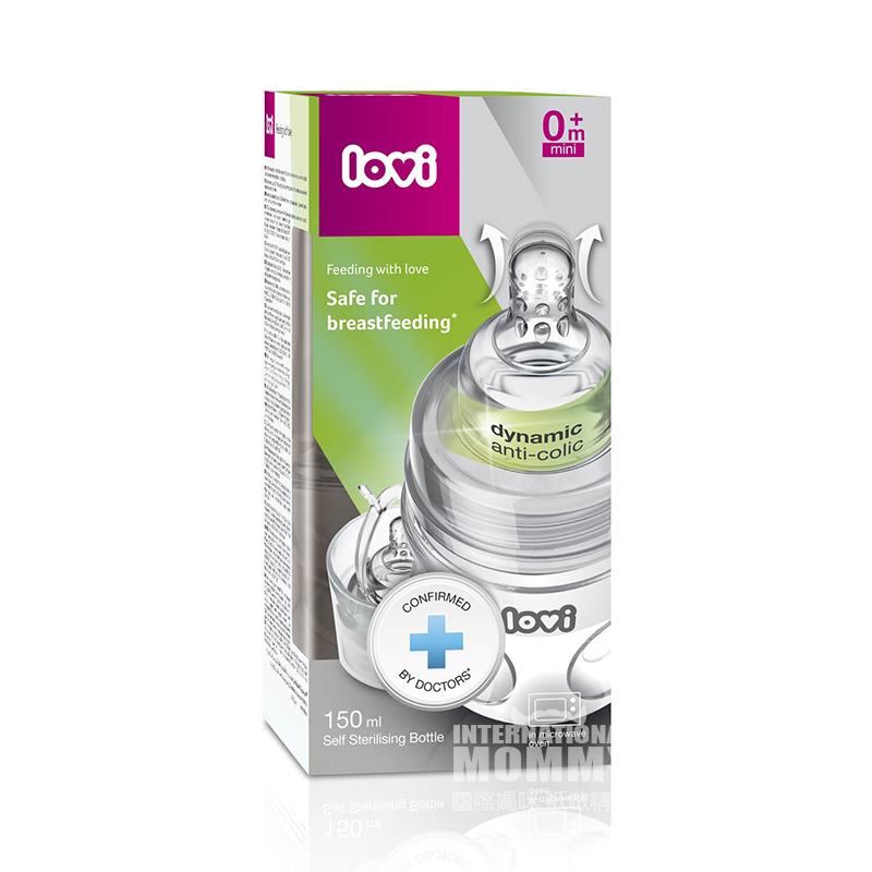 Lovi Poland anti flatulence kaliber lebar botol susu dinamis 150ml versi luar negeri lebih dari 0 bulan