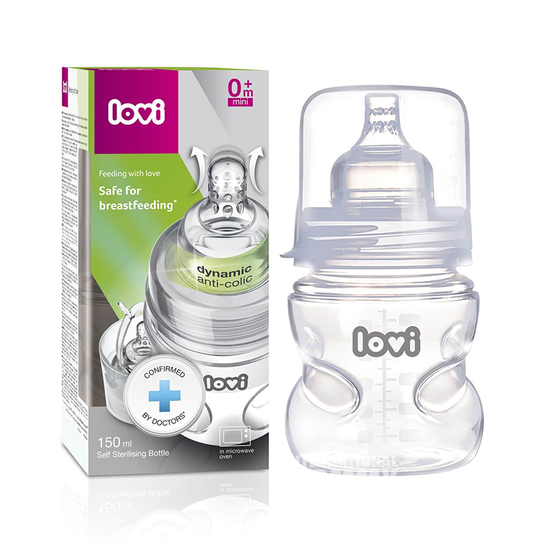 Lovi Poland anti flatulence kaliber lebar botol susu dinamis 150ml versi luar negeri lebih dari 0 bulan