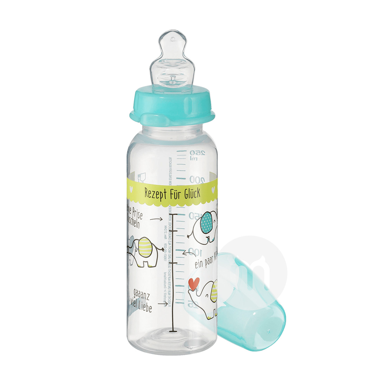 Babylove German Standard Calibre Silicone Nipple Plastik Botol Susu 250ml 0-6 bulan Edisi Luar Negeri