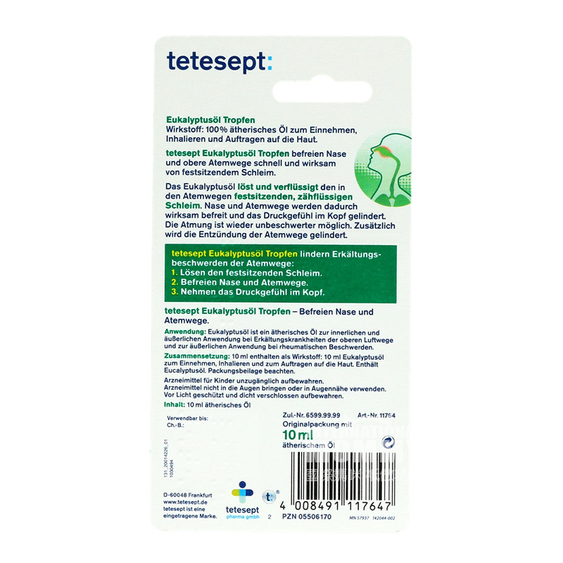 Tetesept Germany Tetesept Eucalyptus Oil Tidak terhalang Airway Drops 2 Tahun Versi Luar Negeri
