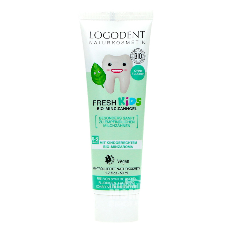 LOGODENT German LOGODENT bayi anak-anak dapat menelan rasa pasta gigi organik versi luar negeri