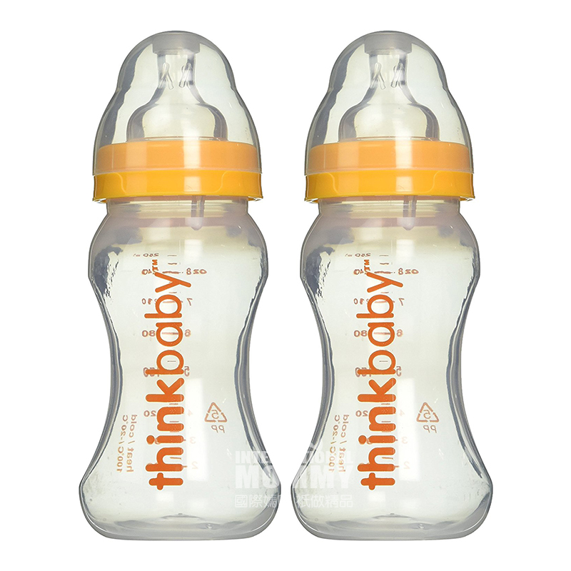 Thinkbaby American Baby Baby PP Botol Dua Paket 270ml 0-6 bulan Versi Luar Negeri