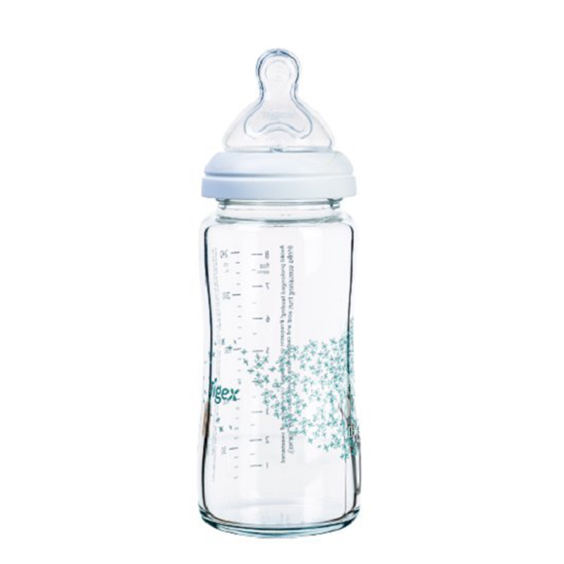 Tigex France Botol kaca anti-kembung gas kaliber kaliber lebar 240ml 0-6 bulan di luar negeri