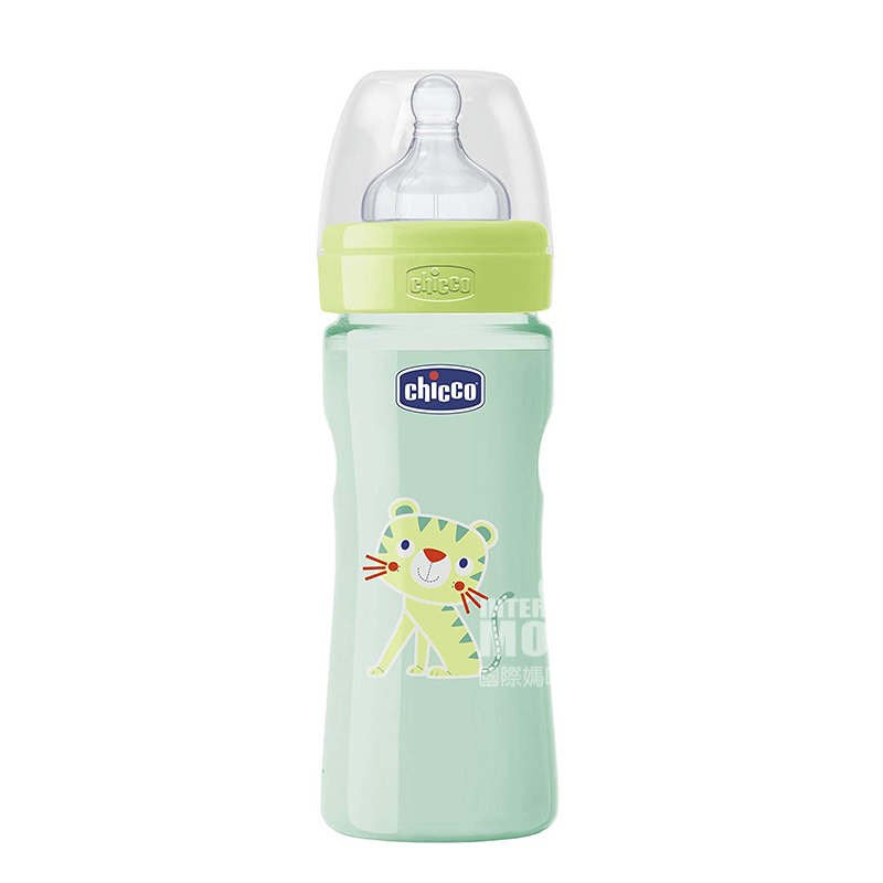 Chicco Italy bayi anti-perut kembung puting silikon PP botol susu plastik 250ml 2 bulan atau lebih Versi luar negeri