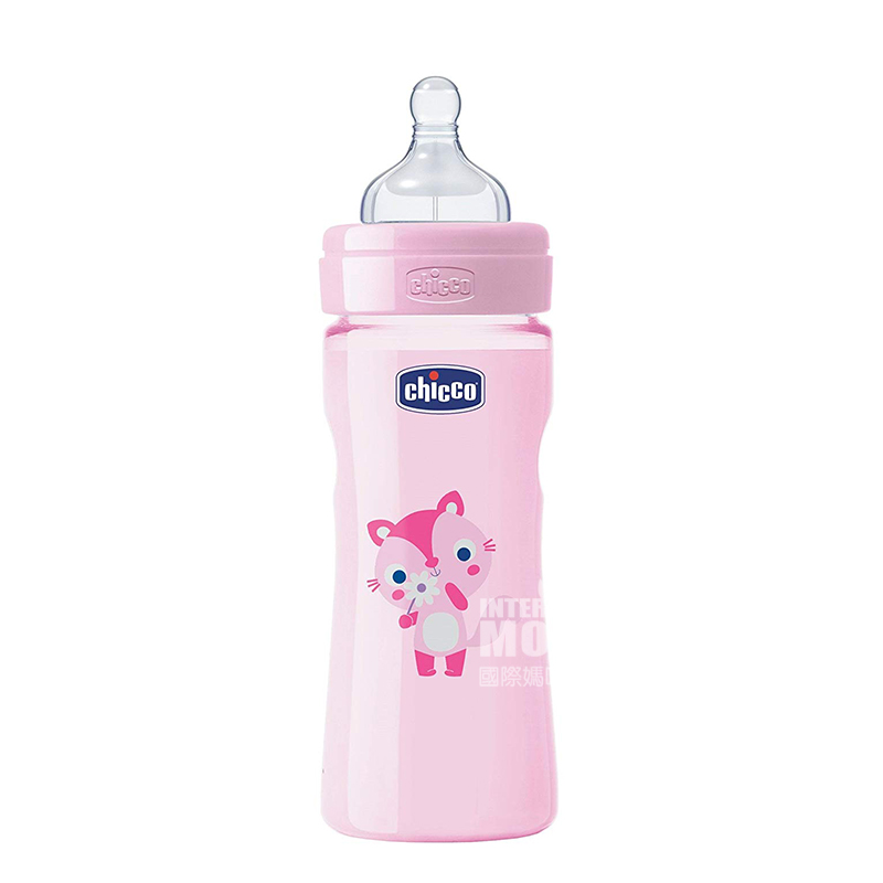 Chicco Italy bayi anti-perut kembung puting silikon PP botol susu plastik 250ml 2 bulan atau lebih Versi luar negeri