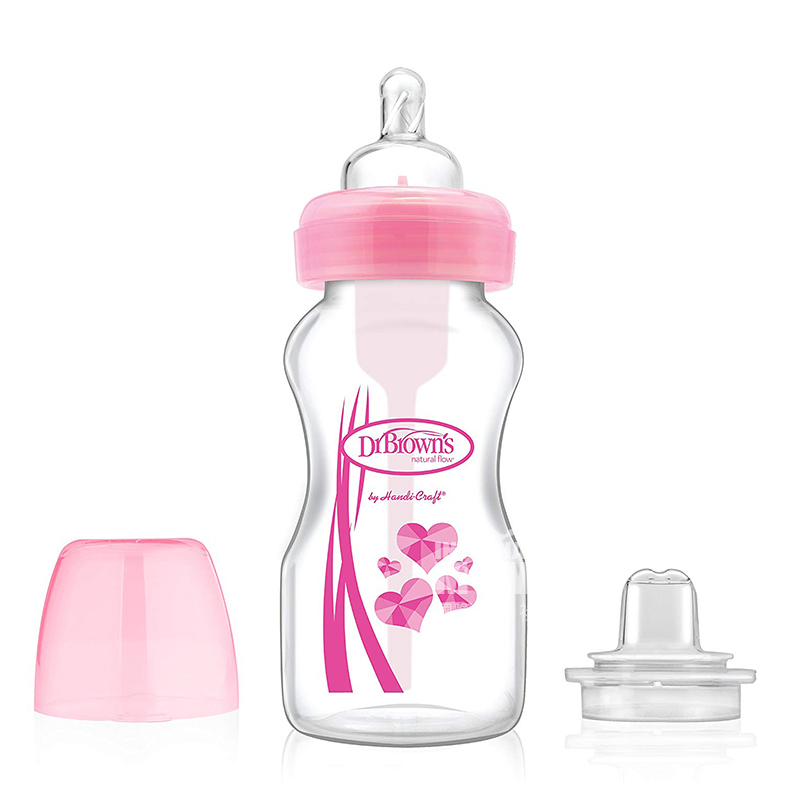 botol PP transisional berkaliber lebar Dr. Brown`s Amerika berkaliber 270ml selama lebih dari 6 bulan Versi luar negeri