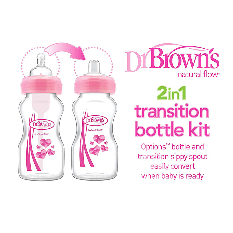 botol PP transisional berkaliber lebar Dr. Brown`s Amerika berkaliber 270ml selama lebih dari 6 bulan Versi luar negeri