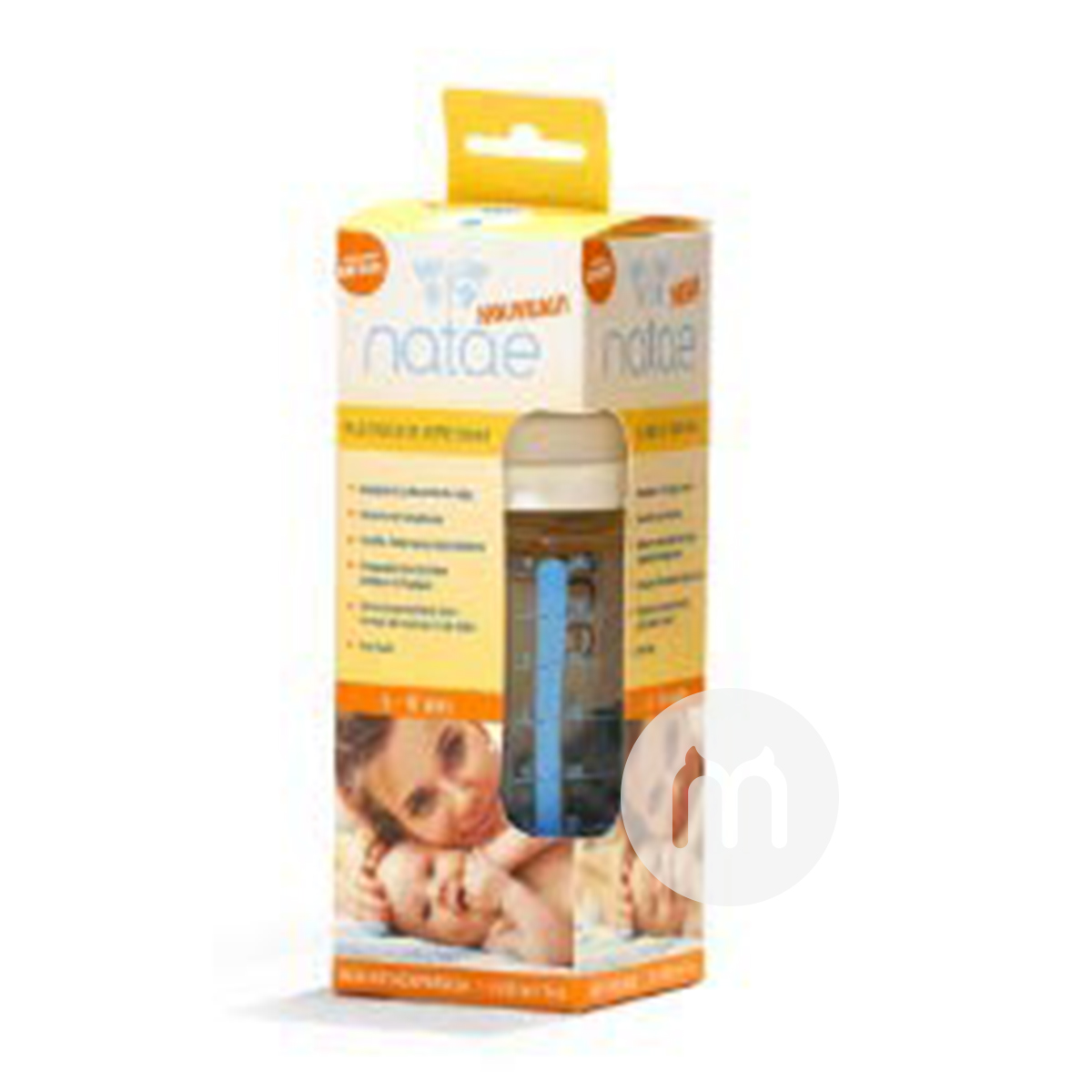 Natae France Natae botol kaca dot lebar mulut 240ml versi 6-18 bulan di luar negeri