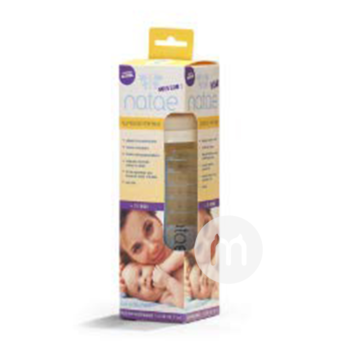 Natae France Natae botol kaca dot lebar mulut 330ml 18 bulan atau lebih Versi Luar Negeri