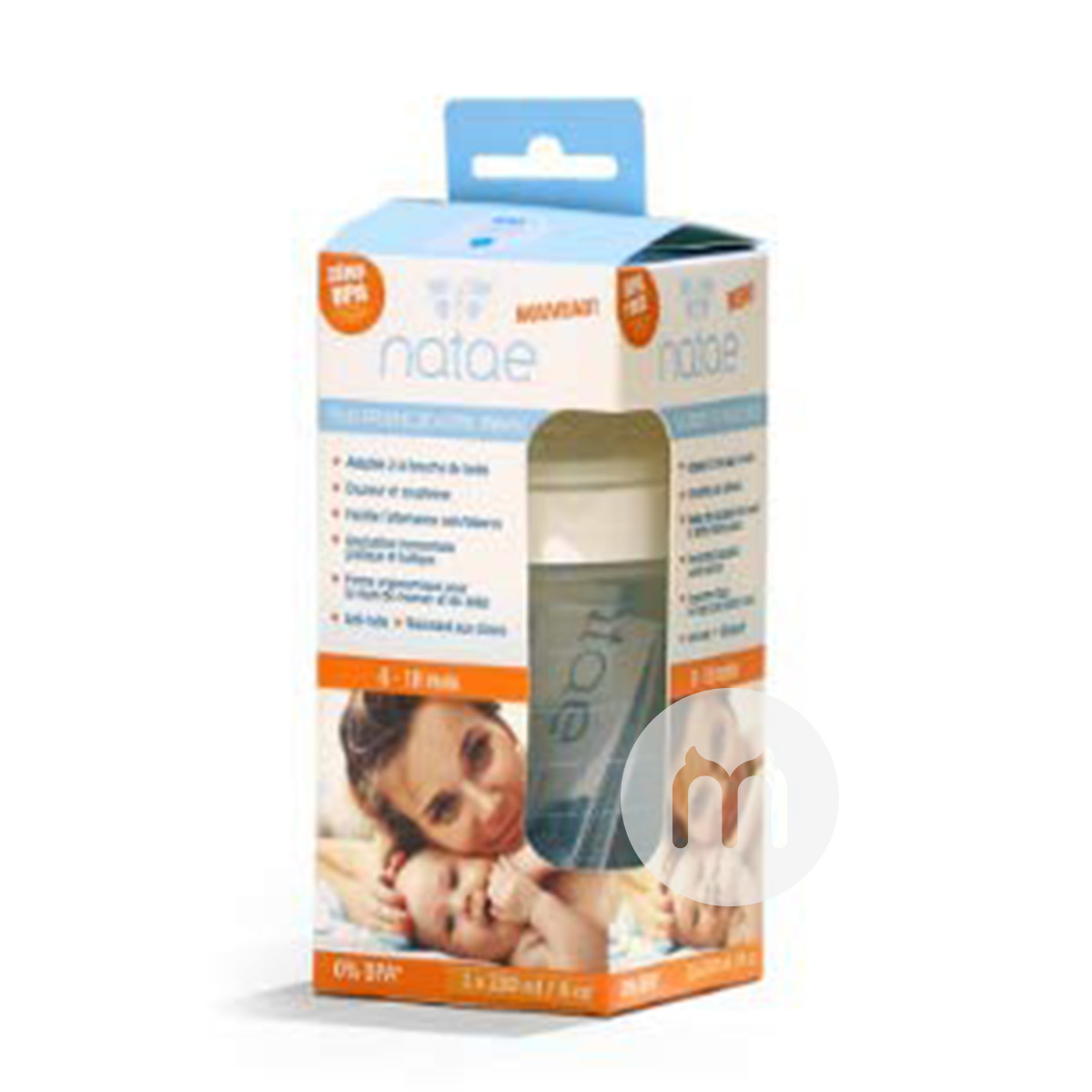 Natae France Natae dot lebar-mulut dot botol susu PP 230ml versi 6-18 bulan di luar negeri